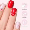 imageDashing Diva Glaze Nail Strip Set  Cherry Vanilla  Long Lasting Chip Resistant SemiCured Gel Nail Strips  Summer Gel Set  4Piece Manicure Kit with 32 StripsCherry Vanilla