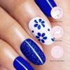 imageDashing Diva Patriotic Gloss Nail Strips  Blue Jean Baby  UV Free Chip Resistant Long Lasting Gel Nail Stickers  3Piece Manicure Set  Contains 32 Wraps 1 Prep Pad 1 FileFlor Azul