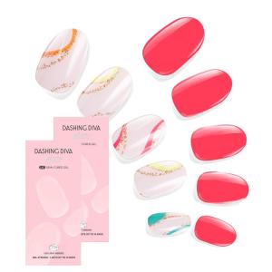 imageDashing Diva Glaze Nail Strip Duo  Glazed Collection  Strawberry Glaze ampamp Sangria Glaze  Long Lasting Chip Resistant SemiCured Gel Nail Strips  Contains 2 ColorsBerry Bright