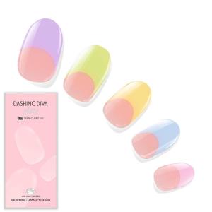 imageDashing Diva Glaze Nail Strip Set  Cherry Vanilla  Long Lasting Chip Resistant SemiCured Gel Nail Strips  Summer Gel Set  4Piece Manicure Kit with 32 StripsPastel Baby