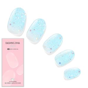 imageDashing Diva Glaze Nail Strip Set  Cherry Vanilla  Long Lasting Chip Resistant SemiCured Gel Nail Strips  Summer Gel Set  4Piece Manicure Kit with 32 StripsH20MG
