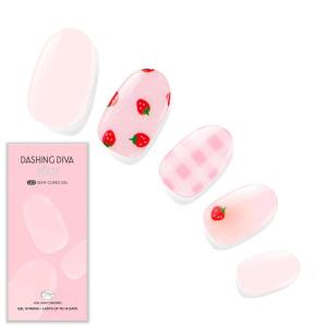imageDashing Diva Glaze Nail Strip Set  Cherry Vanilla  Long Lasting Chip Resistant SemiCured Gel Nail Strips  Summer Gel Set  4Piece Manicure Kit with 32 StripsCentral Park Picnic