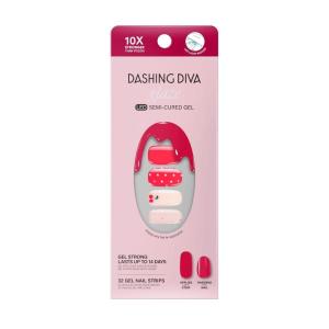 imageDashing Diva Glaze Nail Strip Set  Cherry Vanilla  Long Lasting Chip Resistant SemiCured Gel Nail Strips  Summer Gel Set  4Piece Manicure Kit with 32 StripsCherry Vanilla