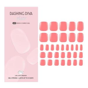 imageDashing Diva Glaze Pedicure Nail Strip Set  Blueberry Bliss  Long Lasting Chip Resistant SemiCured Gel Nail Strips  Summer Gel Set  4Piece Pedicure Kit with 32 StripsGrapefruit Gone Wild