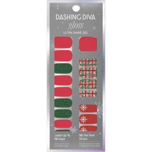 imageDashing Diva Gloss Mint Whirled  Whirled Rose Holiday  UV Free Chip Resistant Long Lasting Gel Nail Stickers With 32 Wraps Prep Pad Nail FileDad Plaid