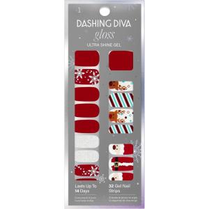 imageDashing Diva Gloss Mint Whirled  Whirled Rose Holiday  UV Free Chip Resistant Long Lasting Gel Nail Stickers With 32 Wraps Prep Pad Nail FileSantas Helper