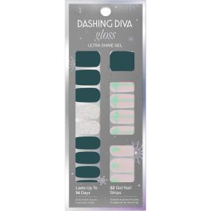 imageDashing Diva Gloss Mint Whirled  Whirled Rose Holiday  UV Free Chip Resistant Long Lasting Gel Nail Stickers With 32 Wraps Prep Pad Nail FileTree Skirt