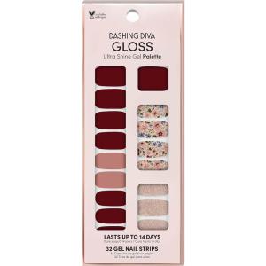 imageDashing Diva Gloss Nail Strips  Wild Flower  UV Free Long Lasting Floral Nail Stickers with Pink Accent Nails  Contains 32 Nail Wraps 1 Prep Pad 1 Nail FileWild Flower