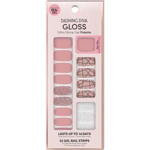 imageDashing Diva Gloss Nail Strips  Wild Flower  UV Free Long Lasting Floral Nail Stickers with Pink Accent Nails  Contains 32 Nail Wraps 1 Prep Pad 1 Nail FileRose Sparkle