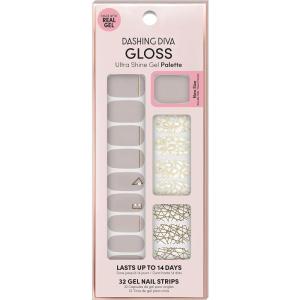 imageDashing Diva Gloss Nail Wraps  All Lined Up  UV Free Chip Resistant Long Lasting Gel strips  Contains 32 Strips 1 Prep Pad 1 File