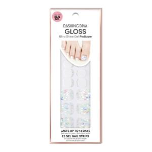 imageDashing Diva Gloss Pedicure Nail Strips  Beachcombers  UV Free Chip Resistant Long Lasting Gel Pedicure Stickers  Contains 22 Nail Wraps 1 Prep Pad 1 Nail File