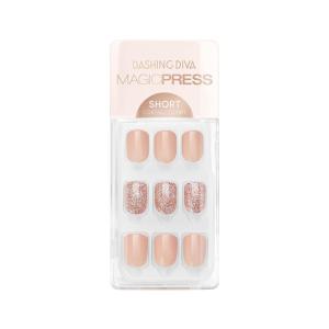imageDashing Diva Magic Press Nails  Honey Sparkle  Short Square Shaped Press On Nails  Long Lasting Stick On Gel Nails  Lasts Up to 7 Days  Contains 30 Stick On Nails 1 Prep Pad 1 File 10 Fl OzHoney Sparkle