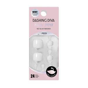 imageDashing Diva Magic Press Pedicure Set  Blank Slate  Press On Nails  Long Lasting Gel  Lasts Up to 10 Days  Summer Gel Set  4Piece Pedicure Kit with 24 NailsBlank Slate