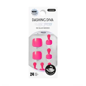 imageDashing Diva Magic Press Pedicure Set  Blank Slate  Press On Nails  Long Lasting Gel  Lasts Up to 10 Days  Summer Gel Set  4Piece Pedicure Kit with 24 NailsItaliana Tropicana