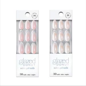 imageDashing Diva Nailbliss Glazed Donut Gel Manicure Bundle  Vanilla Glaze ampamp French Glaze  Salon Quality Easy to Apply and Chip Resistant  Contains 2 Sets of 30 Long Length Square ShapedRosewater Glaze  French Glaze