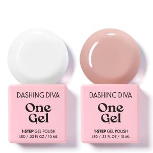 imageDashing Diva One Gel Color Duo  Pinks  Pointe ampamp Aristocrat  3in1 Base Coat Nail Color ampamp Top Coat  Gel Nail Polish Set  Contains 2 ColorsNeutrals