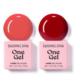 imageDashing Diva One Gel Color Duo  Pinks  Pointe ampamp Aristocrat  3in1 Base Coat Nail Color ampamp Top Coat  Gel Nail Polish Set  Contains 2 ColorsReds