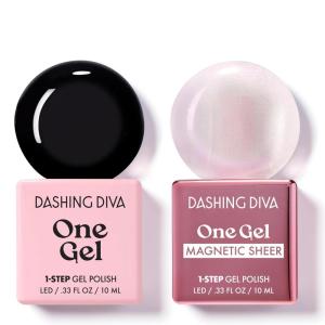 imageDashing Diva One Gel Color ampamp Magnetic Topper Duo  Diva  Attitude ampamp Silver Glitter Topper  3in1 Base Coat Nail Color ampamp Top Coat  Gel Nail Polish Set8ball