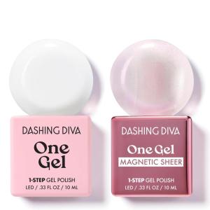 imageDashing Diva One Gel Color ampamp Magnetic Topper Duo  Diva  Attitude ampamp Silver Glitter Topper  3in1 Base Coat Nail Color ampamp Top Coat  Gel Nail Polish SetDiamante