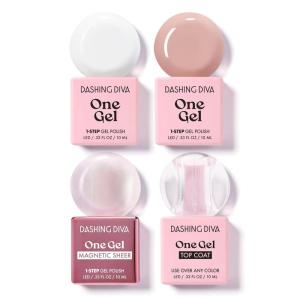imageDashing Diva One Gel Magnetic Mega Bundle  One Gel Magnetic Starter Kit in Villainous Top Coat and Magic Off Nail Polish Remover  Manicure Set includes LED Lamp and Power MagnetNothing But Neutrals