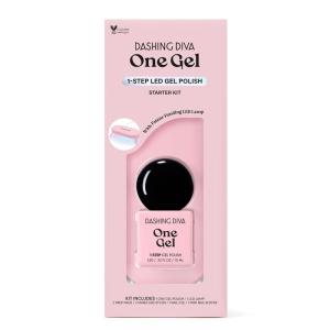 imageDashing Diva One Gel Magnetic Starter Kit  Iridescent Topper  3in1 Base Coat Nail Color ampamp Top Coat  Magnetic Polish  9Piece Manicure Set with LED Gel LampREAL BLACK
