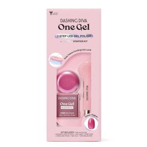 imageDashing Diva One Gel Magnetic Starter Kit  Iridescent Topper  3in1 Base Coat Nail Color ampamp Top Coat  Magnetic Polish  9Piece Manicure Set with LED Gel LampVILLAINOUS