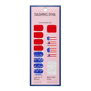 imageDashing Diva Patriotic Gloss Nail Strips  Blue Jean Baby  UV Free Chip Resistant Long Lasting Gel Nail Stickers  3Piece Manicure Set  Contains 32 Wraps 1 Prep Pad 1 FileNational Anthem