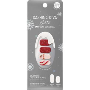 imageDashing Diva Winter Wonderland Gel Nail Strips  LED Lamp Compatible Long Lasting Chip Resistant  32 Salon Quality Wraps 2 Prep Pads 1 Nail FileJolly and Bright