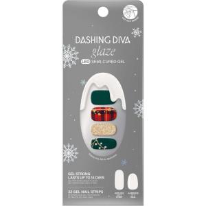 imageDashing Diva Winter Wonderland Gel Nail Strips  LED Lamp Compatible Long Lasting Chip Resistant  32 Salon Quality Wraps 2 Prep Pads 1 Nail FileVictorian Plaid