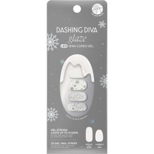 imageDashing Diva Winter Wonderland Gel Nail Strips  LED Lamp Compatible Long Lasting Chip Resistant  32 Salon Quality Wraps 2 Prep Pads 1 Nail FileWinter Wonderland