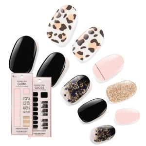 imageDashing Diva Gloss Nail Strips Bundle  The Winter Florals Collection Baby Bouquet ampamp Magnolia Vine  UV Free Chip Resistant Long Lasting Gel Stickers  Contains 2 SetsThe Black Cheetah Collection