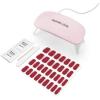 imageDashing Diva Glaze Nail Starter Kit  Hot Tamale  Long Lasting Chip Resistant SemiCured Gel Nail Strips  7Piece Manicure Set with 32 Strips and Mini LED LampHot Tamale