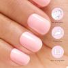 imageDashing Diva Glaze Nail Starter Kit  Hot Tamale  Long Lasting Chip Resistant SemiCured Gel Nail Strips  7Piece Manicure Set with 32 Strips and Mini LED LampPowder Pink