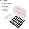 imageDashing Diva Glaze Nail Starter Kit  Hot Tamale  Long Lasting Chip Resistant SemiCured Gel Nail Strips  7Piece Manicure Set with 32 Strips and Mini LED LampReal Black