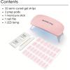 imageDashing Diva Glaze Nail Starter Kit  Hot Tamale  Long Lasting Chip Resistant SemiCured Gel Nail Strips  7Piece Manicure Set with 32 Strips and Mini LED LampPowder Pink