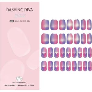 imageDashing Diva Glaze Effects Nail Strip Set  Hes Cuter in Person  Long Lasting Chip Resistant SemiCured Gel Nail Strips  4Piece Manicure Set with 32 StripsHes Cuter in Person
