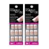 imageDashing Diva Sculpted Acrylic French Tip Manicure Bundle  Classic Nude Medium Square  Salon Quality Easy to Apply LongLasting PressOn Nails  Contains 2 Sets of 28 Glue On NailsNude French Tip