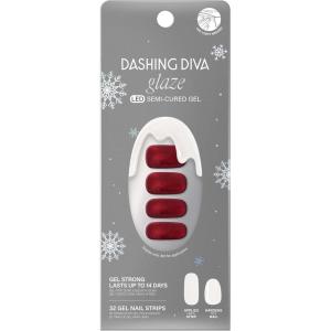 imageDashing Diva Glaze Nail Strips  Ruby Red Apple  Works with Any LED Nail Lamp  Long Lasting Chip Resistant Semicured Gel Nail Strips  Contains 32 Salon Quality Nail Wraps 2 Prep Pad 1 Nail FileSangria Glaze
