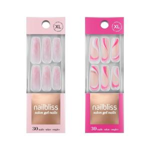 imageDashing Diva Nailbliss Gel Manicure Bundle  Sweet Dreams Collection  Salon Quality Easy to Apply and Chip Resistant  Contains 2 Sets of 30 ExtraLong Length Square Shaped Glue On Gel NailsDarling Dreamer  Isnt It Sweet