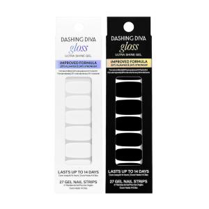 imageDashing Diva Gloss Nail Strips Bundle  The Moody Neutrals Collection  Whisper ampamp Manhunt  UV Free Chip Resistant Long Lasting Gel Stickers  Contains 2 SetsBlack  White Collection