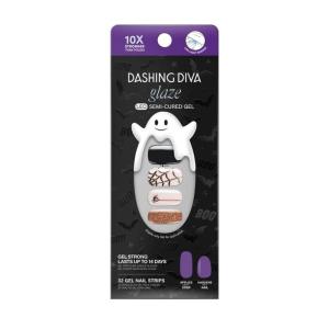 imageDashing Diva Glaze Nail Strip Set  Arachnophobia  Long Lasting Chip Resistant SemiCured Gel Nail Strips  Halloween Gel Set  4Piece Manicure Kit with 32 StripsArachnophobia