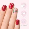 imageDashing Diva Glaze Nail Strip Set  Gift Wrapped  Long Lasting Chip Resistant SemiCured Gel Nail Strips  Holiday Gel Set  4Piece Manicure Kit with 32 StripsPlaid About You
