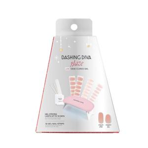 imageDashing Diva Holiday Glaze Kit  By The Fire Place  Long Lasting Chip Resistant SemiCured Gel Nail Strips  5Piece Manicure Set with 32 Strips and Mini LED LampHoliday Romance