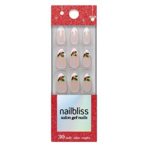 imageDashing Diva Holiday Nailbliss Gel Manicure Set  Holly Dolly  Salon Quality Easy to Apply and Chip Resistant  Contains 30 Medium Length Almond Shaped Glue On Gel NailsHolly Dolly