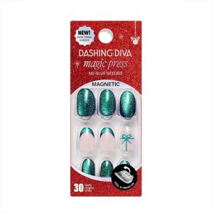 imageDashing Diva Magic Press Nail Set  Having A Ball  Long Almond Press Ons  Long Lasting Gel  Lasts Up to 10 Days  Holiday Gel Set  4Piece Manicure Kit with 30 NailsBow Down