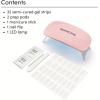 imageDashing Diva Glaze Nail Starter Kit  Pale Blush  Long Lasting Chip Resistant SemiCured Gel Nail Strips  7Piece Manicure Set with 32 Strips and Mini LED LampDaikon