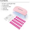 imageDashing Diva Glaze Nail Starter Kit  Pale Blush  Long Lasting Chip Resistant SemiCured Gel Nail Strips  7Piece Manicure Set with 32 Strips and Mini LED LampMagenta Madness