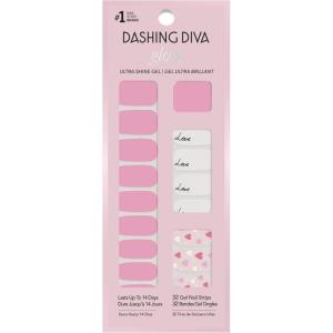 imageDashing Diva Valentine Gloss Nail Strips  Baby Girl  UV Free Chip Resistant Long Lasting Gel Stickers  Contains 32 Wraps 1 Prep Pad 1 FileHeart to Heart