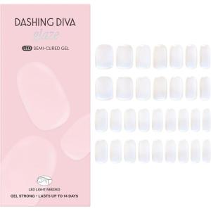 image:imageDashing Diva Glaze Effects Nail Strip Set  Pearly Whites  Long Lasting Chip Resistant SemiCured Gel Nail Strips  4Piece Manicure Set with 32 StripsIridesci