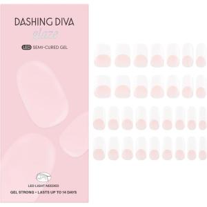 image:imageDashing Diva Glaze Effects Nail Strip Set  Pearly Whites  Long Lasting Chip Resistant SemiCured Gel Nail Strips  4Piece Manicure Set with 32 StripsPearly Whites